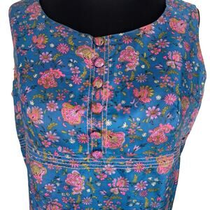 Vintage 60s Floral Satin Brocade Shift Dress Mod Mini RiRi Zipper Project AS-IS